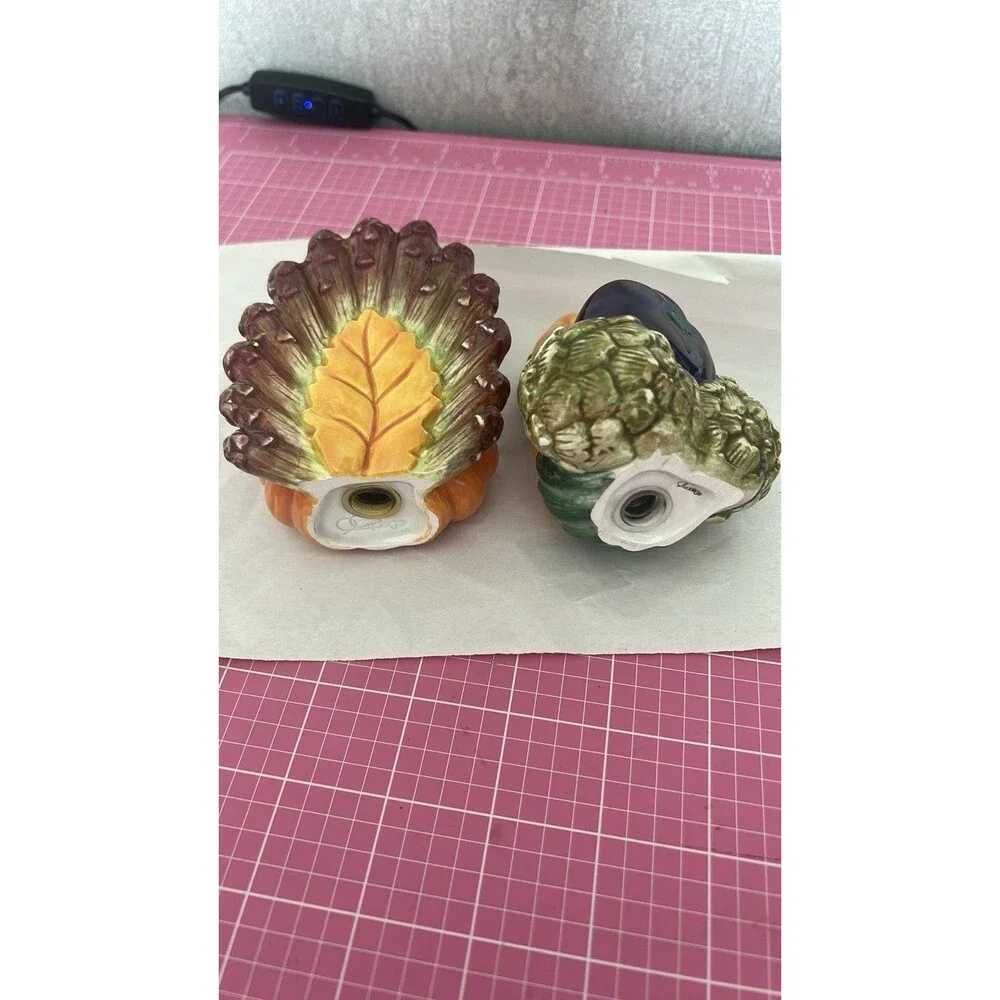 Dept 56 Turkey Veggie Figural Salt & Pepper Shakers Thanksgiving Holiday Dinner